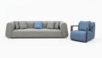 Modern office furniture set, medical-grade soft sofa (3-seater + 2 armchairs)